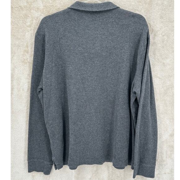 Ralph Lauren Polo Sweater Mens Large Gray 1/4 Zip Estate Rib 100% Cotton Preppy - Picture 4 of 9